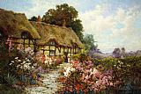 Alfred De Breanski Famous Paintings - Ann Hathaway's Cottage